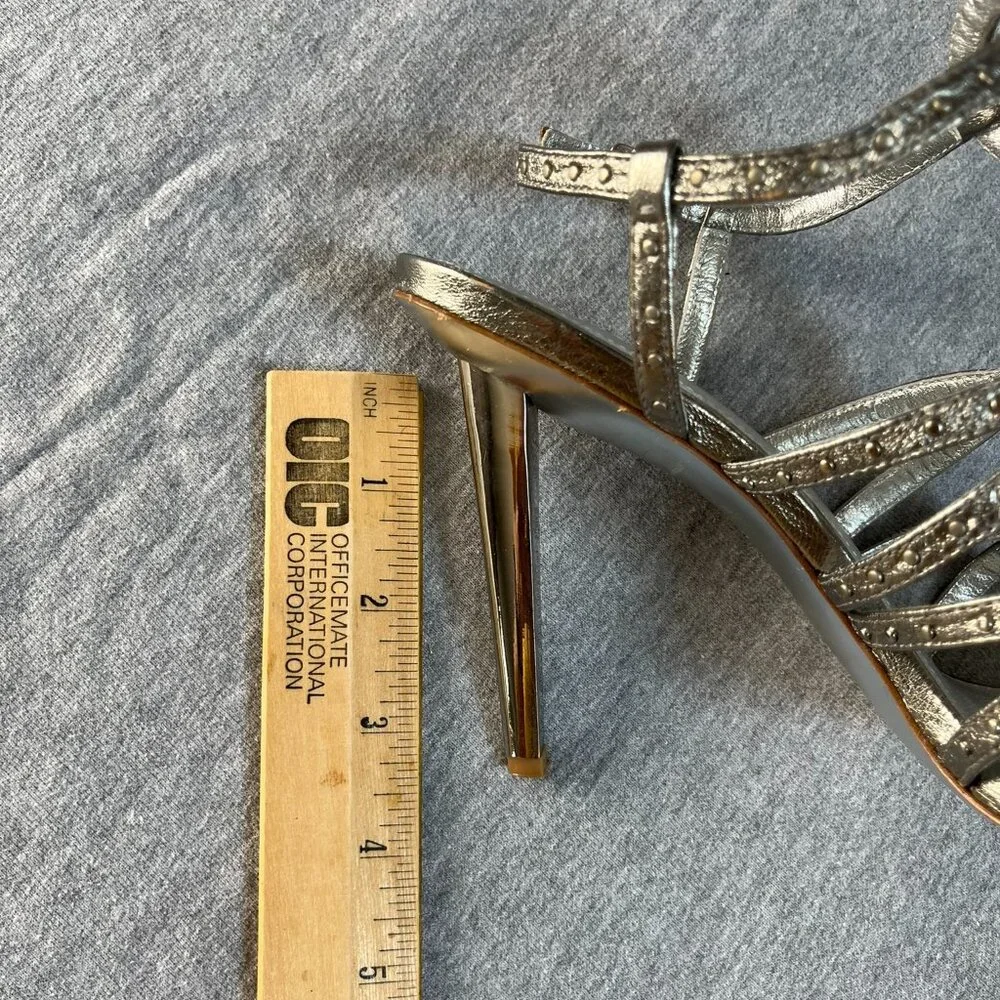 Via Spiga Silver Leather Strappy Sandals.  Size 7 - Picture 10 of 13